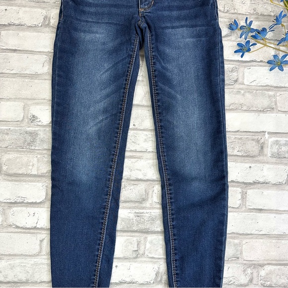 True Craft Girls Blue Denim Raw Hem Stretch Jeggings - Size 7 - Picture 3 of 11
